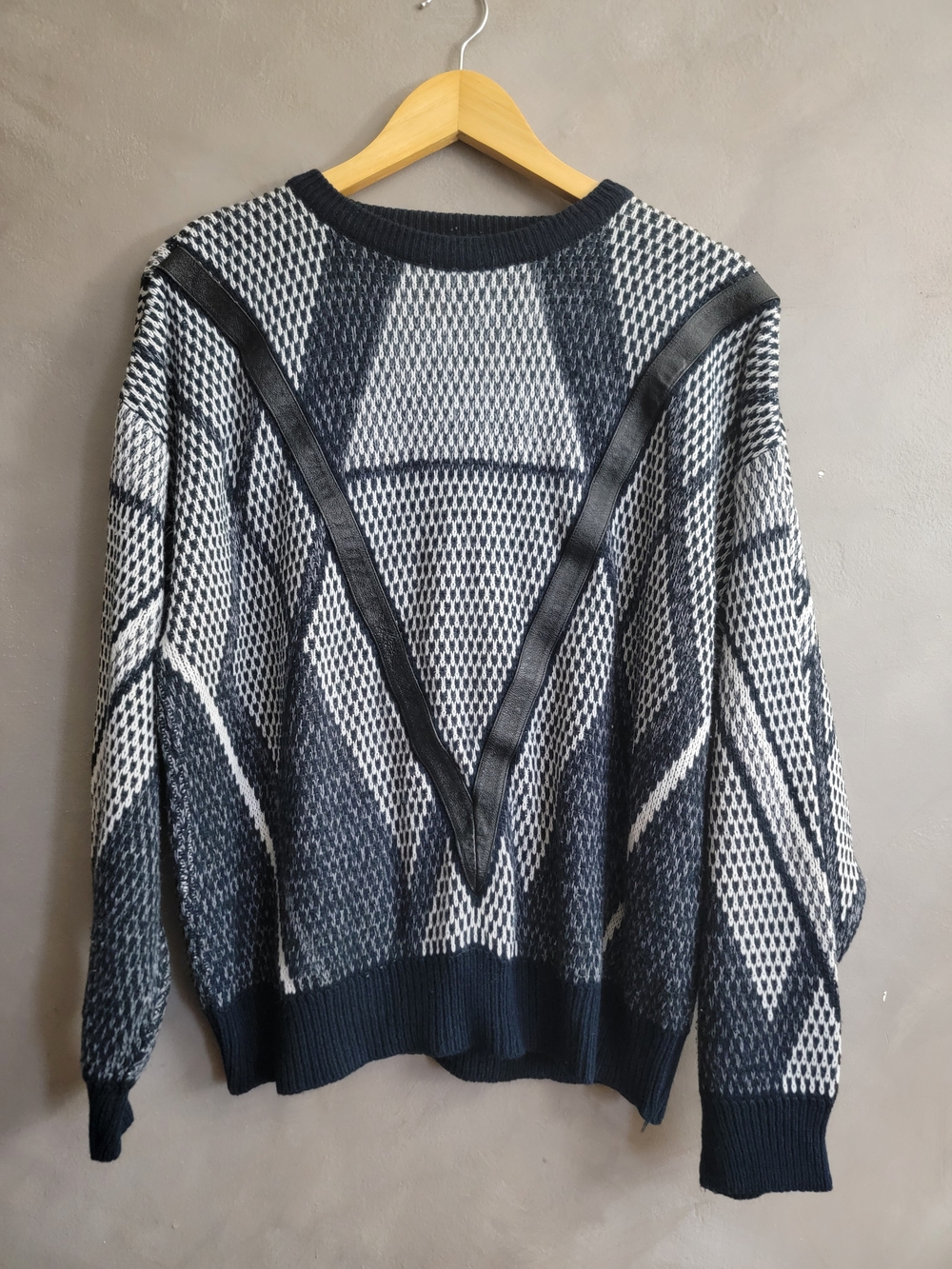 Men's Vintage Gimzo Classic Geometric Crewneck Sweater Large